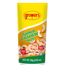 Growers Cashew Nuts Salted 80g