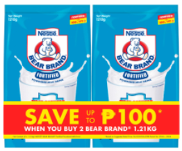Bear Brand Milk 1.21kgx2 Save 100.00